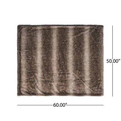 50” x 60” Brown Faux Fur Throw Blanket