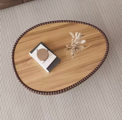 Minimalist Modern Nordic Sintered Stone & Wood Coffee Table