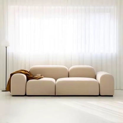Modern Minimalist Beige Pebble Modular Sofa