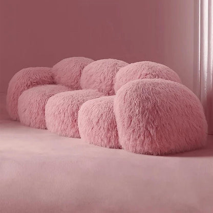 Cotton Candy Pink Fur Sofa Chair