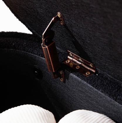 50-Inch Black Faux Fur Storage Ottoman Bench