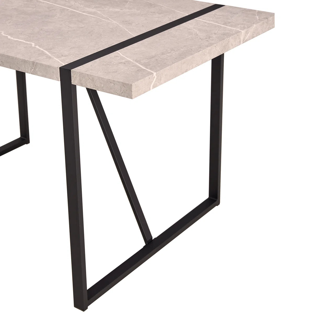 Modern Rectangular Dining Table 55” MDF Metal