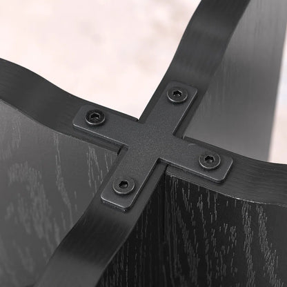 Modern Coffee Table, Minimalist Black Round Coffee Table, MDF Table