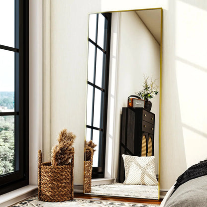 68”x24” Tall Mirror - Gold Floor  Length Mirror for Bedroom