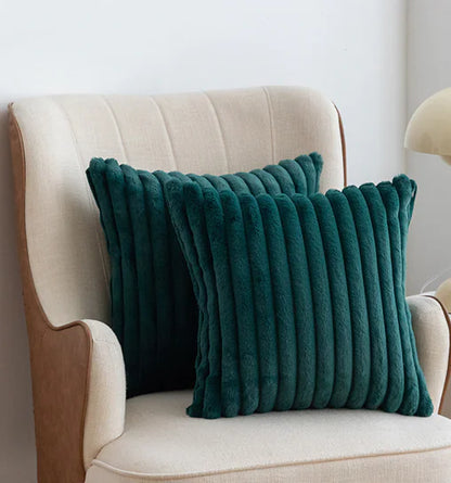 Faux Rabbit Fur Drawstring Pillowcase Cozy Soft