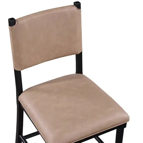 Set of 2 Wood Bar Stools - Brown and Black Counter Height Stools