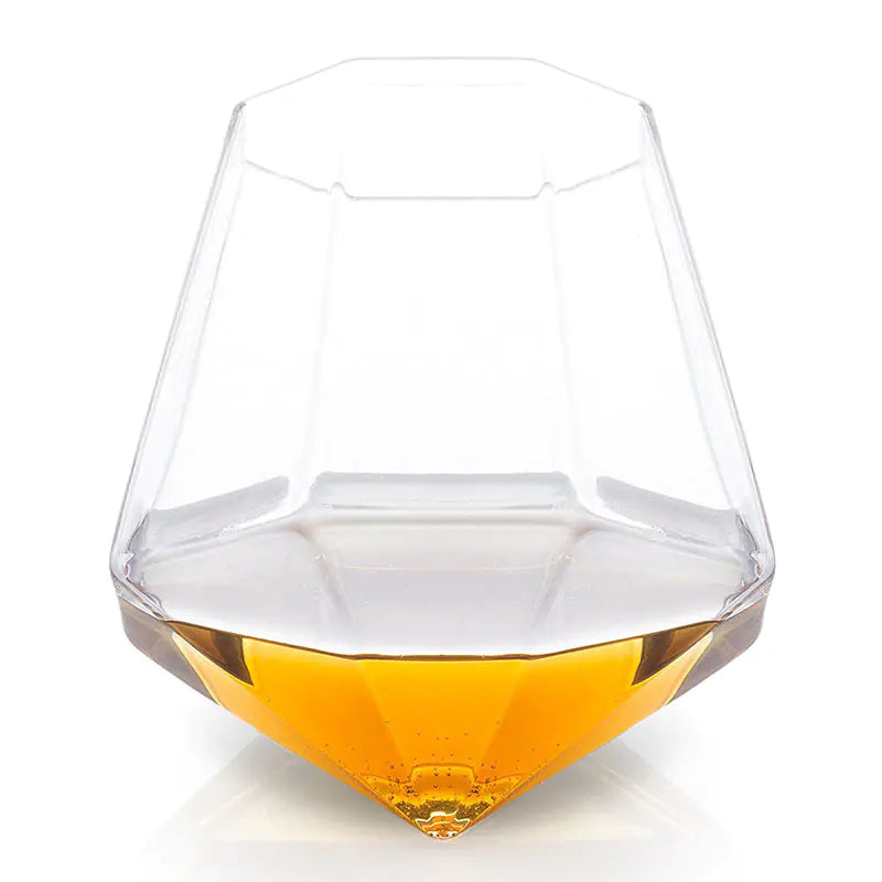 Diamond Whiskey Glass, 370ml Crystal Cocktail Glass