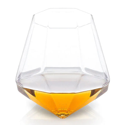 Diamond Whiskey Glass, 370ml Crystal Cocktail Glass
