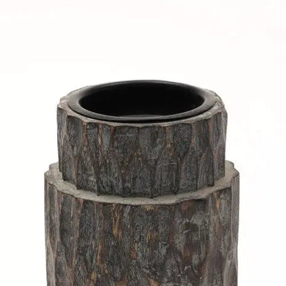 Decorative Wooden Centerpiece Candle Holder, Walnut Finish