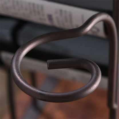 European Wood Wine Rack, Vintage Countertop Wine Holder for Home Bar