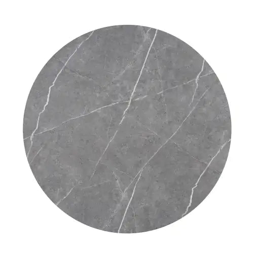 48" Round Faux Marble Dining Table – Gray