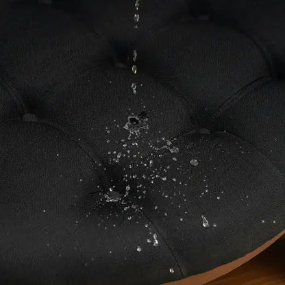 2 Tier Round Ottoman Coffee Table, Large Tufted Upholstered Table