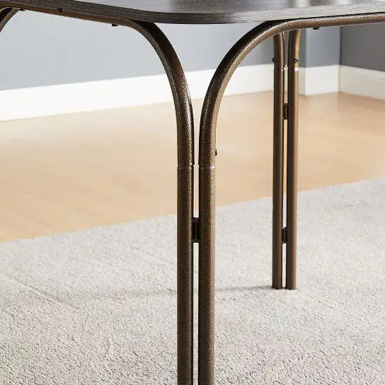 Compact Dining Table with Metal Frame & 4 Chairs