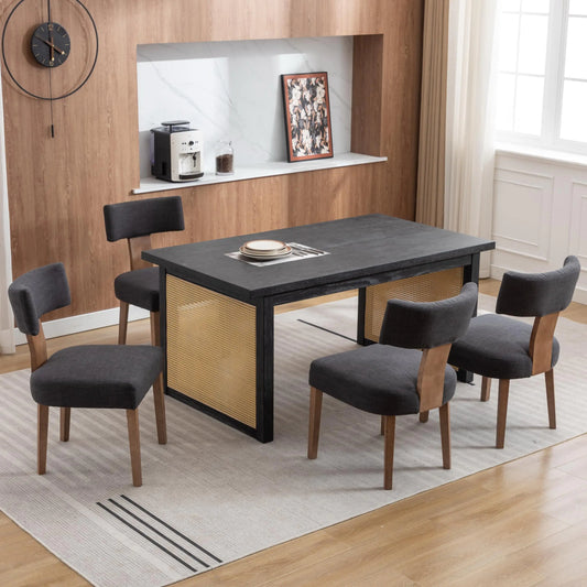 Linen Upholstered Dining Chairs Set of 4