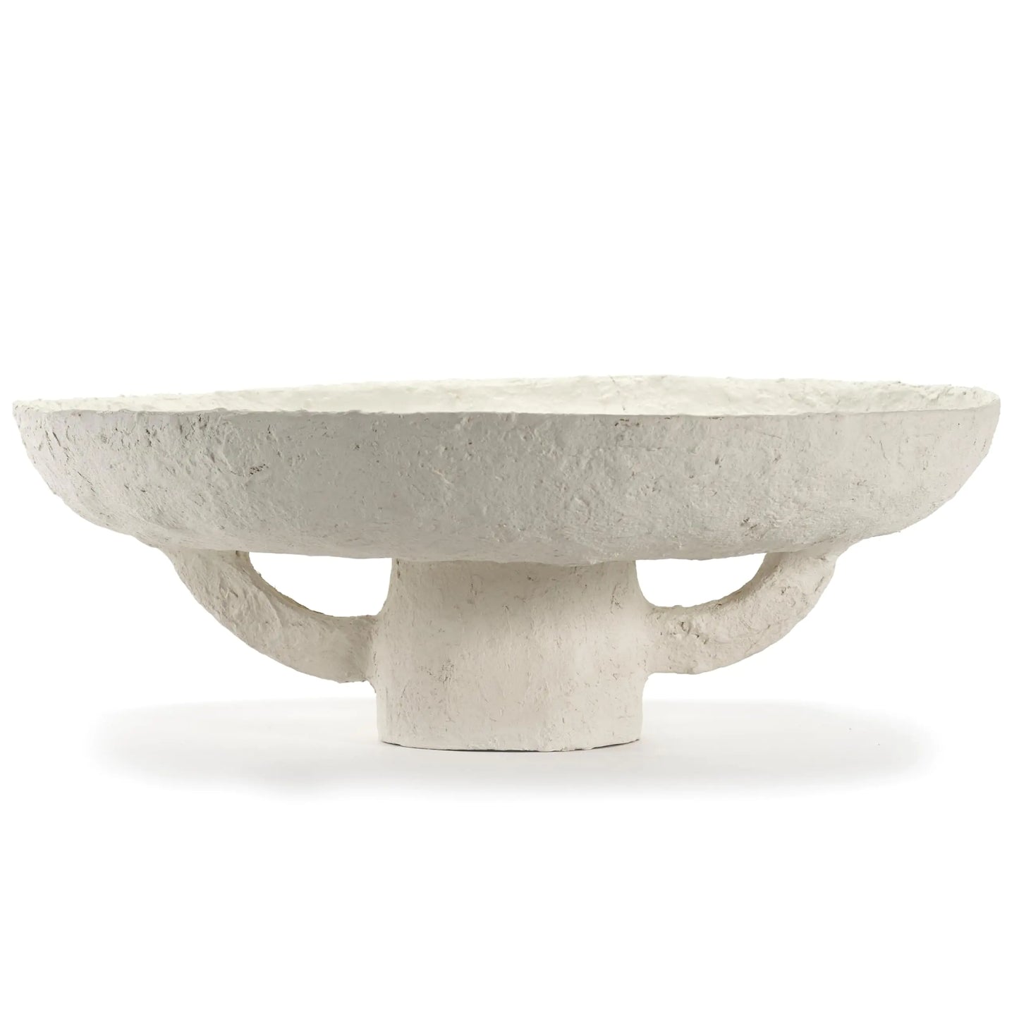 White Round Paper Mache Decorative Tray – Minimalist Centerpiece