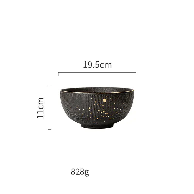 Nordic Black and Gold Trim Porcelain Dinnerware