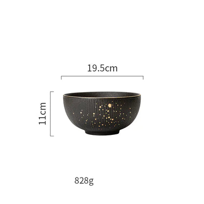 Nordic Black and Gold Trim Porcelain Dinnerware