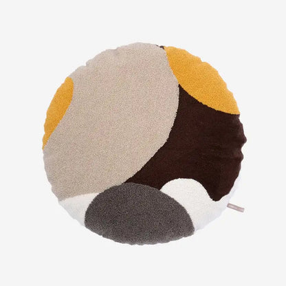 Geometric Color Block Embroidery Pillow