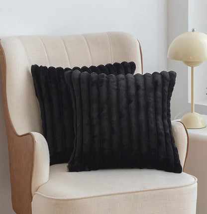 Faux Rabbit Fur Drawstring Pillowcase Cozy Soft