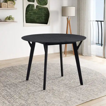 42" Wood Round Dining Table, Mid Century Dining Table