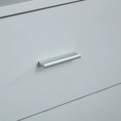 Grey Bedroom Wardrobe with 4 Drawers, Shelves and Hanging Rod