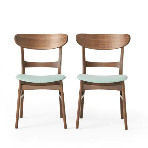 Mint Fabric Dining Chairs Set of 2
