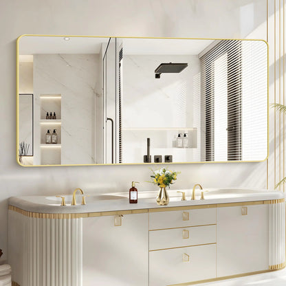 30"x60” Gold Large Mirror - Rectangular Bathroom Wall Mirror
