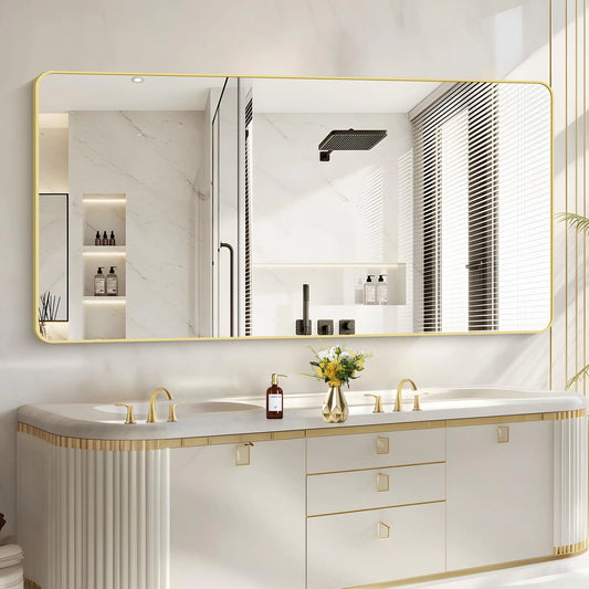 Large Gold Rectangular Bathroom Wall Mirror 30"x40"