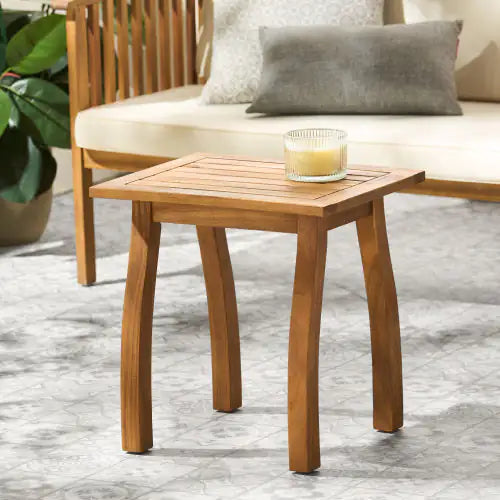 19" Compact Acacia Wood Tea Table - Teak