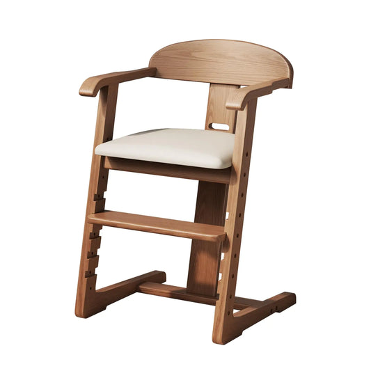 Adjustable Wooden High Chair for Toddlers & Kids – Walnut