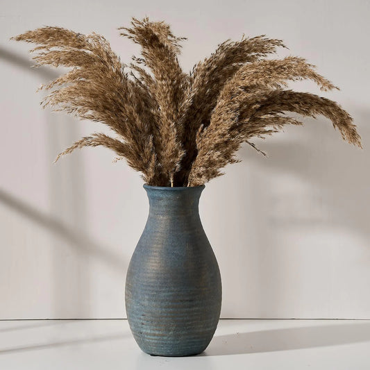 Rustic Antique Ceramic Vase – 10.8” Bronze
