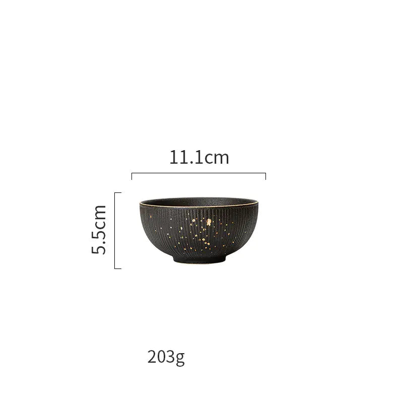 Nordic Black and Gold Trim Porcelain Dinnerware