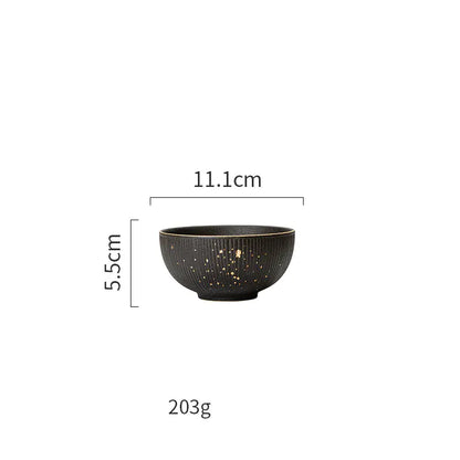 Nordic Black and Gold Trim Porcelain Dinnerware