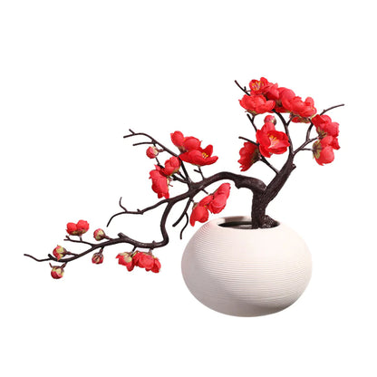Silk Plum Blossom Branches – Artificial Floral Stems Decor