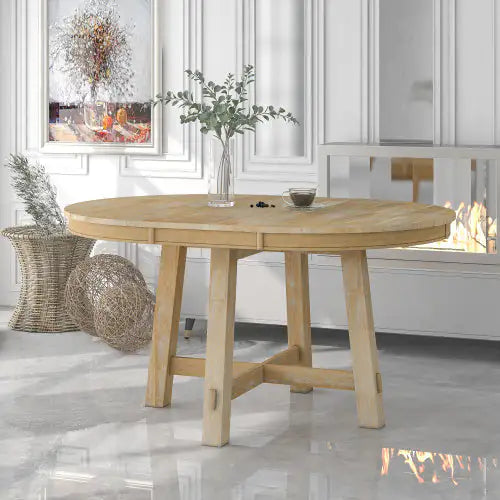 Circular Expandable Solid Wood Dining Table