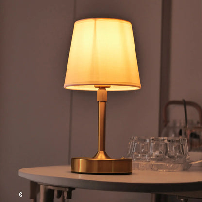 Vintage Fabric Table Lamp with Rechargeable Warm Light