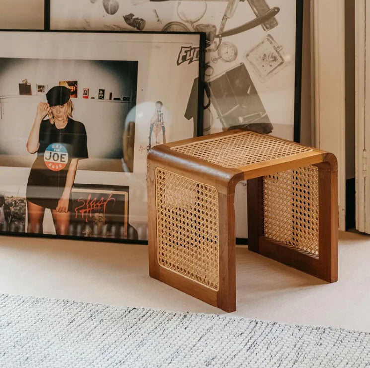 Zen Craft Woven Wood Coffee Table Square