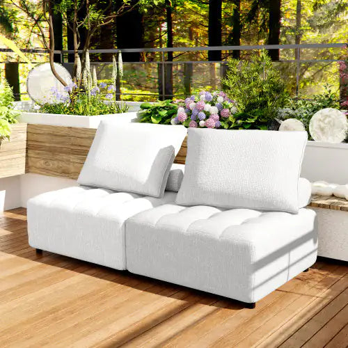 Outdoor Modular Sofa - Aluminum Frame, Cushions & Waterproof Cover