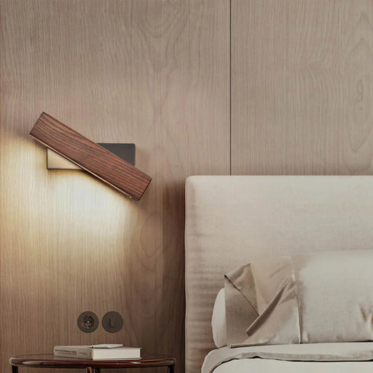 Rotatable Wooden Minimalist LED Wall Lamp