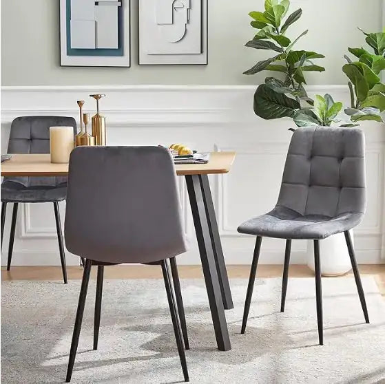 Set of 4 Upholstered Dining Chairs, Padded Seats for Dining Room