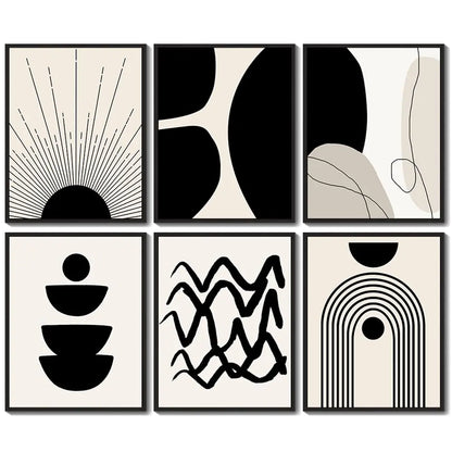Minimalist Wall Art Home Decor - Black and White Abstract Wall Art