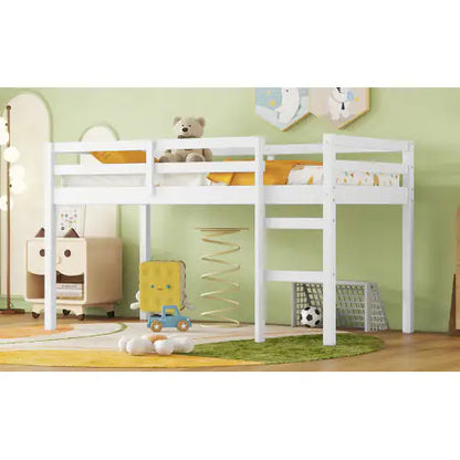 Twin Bed Frame - Loft Bed for Kids Bedroom - Kids Bed with Ladder