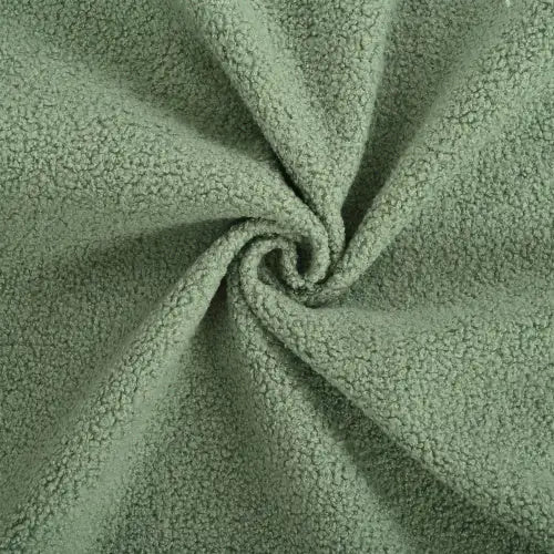 Green Teddy Fabric Armchair, Modern Accent Chair with Lumbar Pillow