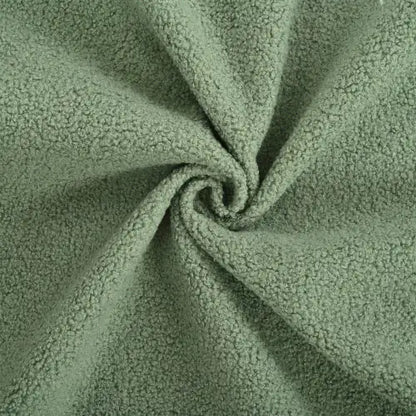 Green Teddy Fabric Armchair, Modern Accent Chair with Lumbar Pillow