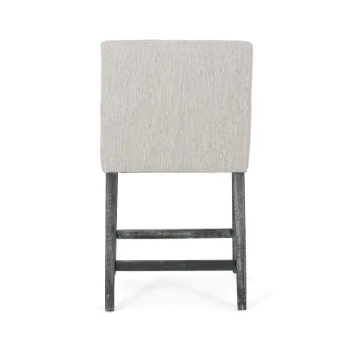 Set of 2 Upholstered Counter Stools, Fabric Bar Chairs with Armrests