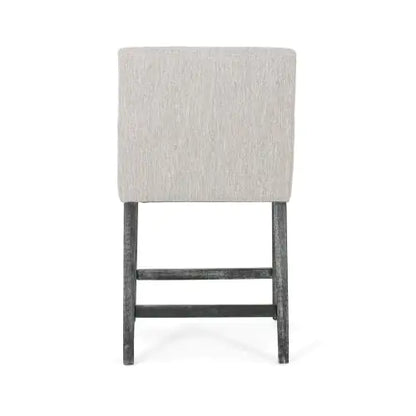 Set of 2 Upholstered Counter Stools, Fabric Bar Chairs with Armrests