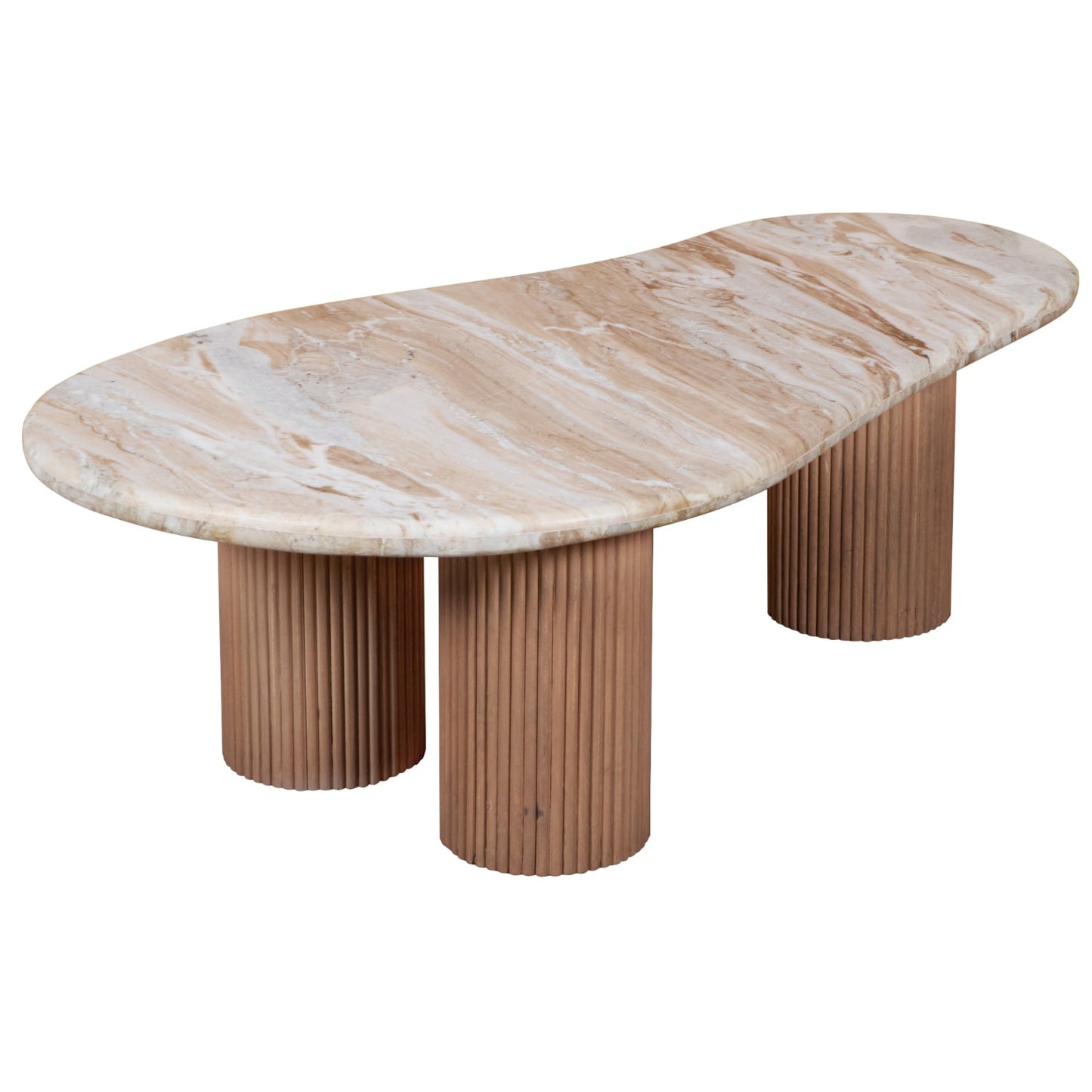 Bundi Natural Marble & Wood Pedestal Coffee Table