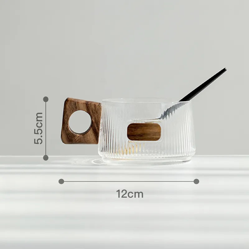 Glass Coffee Cup, Heat-Resistant Borosilicate Mug with Coaster