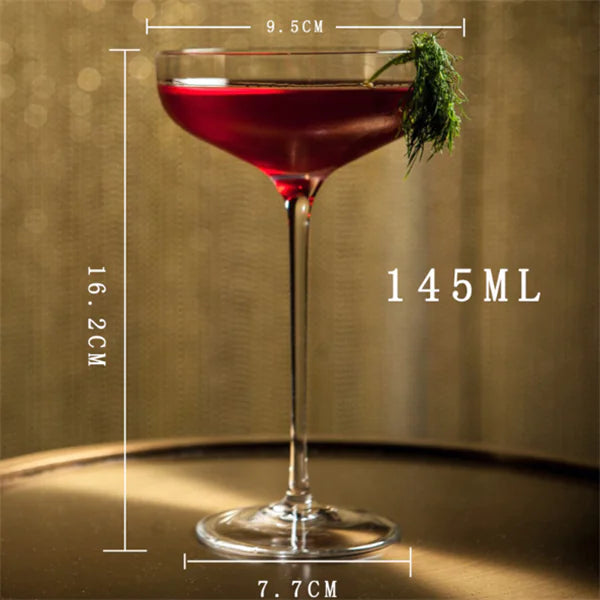 Lead-Free Crystal Martini Glass, 230ml Wide Bowl Cocktail Glass