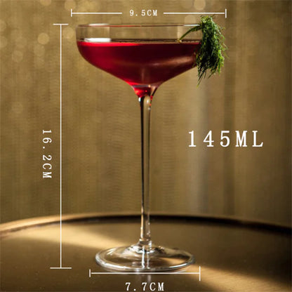 Lead-Free Crystal Martini Glass, 230ml Wide Bowl Cocktail Glass